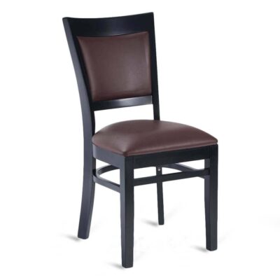 Quick-Ship Wood Finish Chair with Upholstered Seat and Back