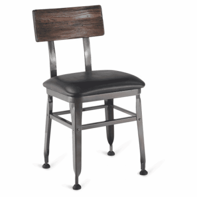 Reclaimed Wood-Back Steel Chair