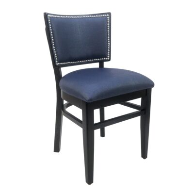 Solid Wood Square Back Restaurant Chair with Nailhead Trim