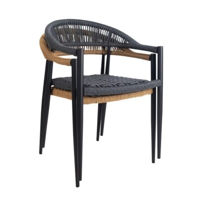 Sabbia Stackable Indoor/Outdoor Commercial Chair with Tan Seat and Back