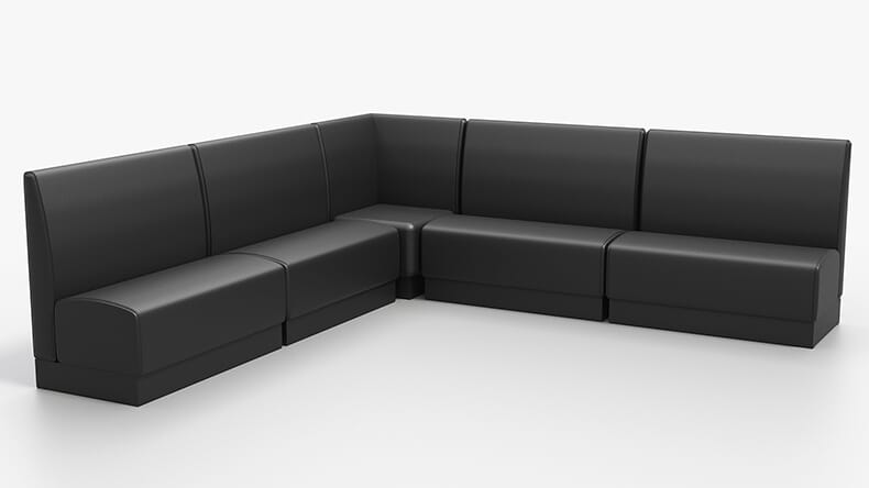 Quick Ship Hannah Modular Black Restaurant Single Booth - 2 Seater - Image 7