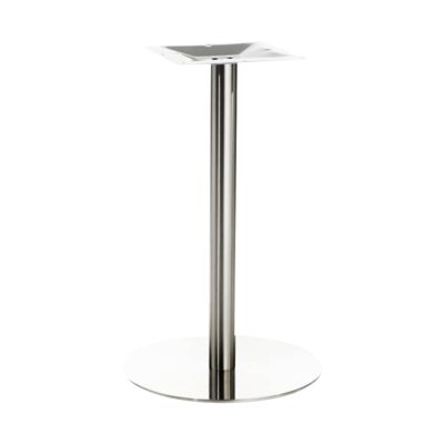 Contemporary Commercial Round Restaurant Table Base in Brushed Stainless Steel