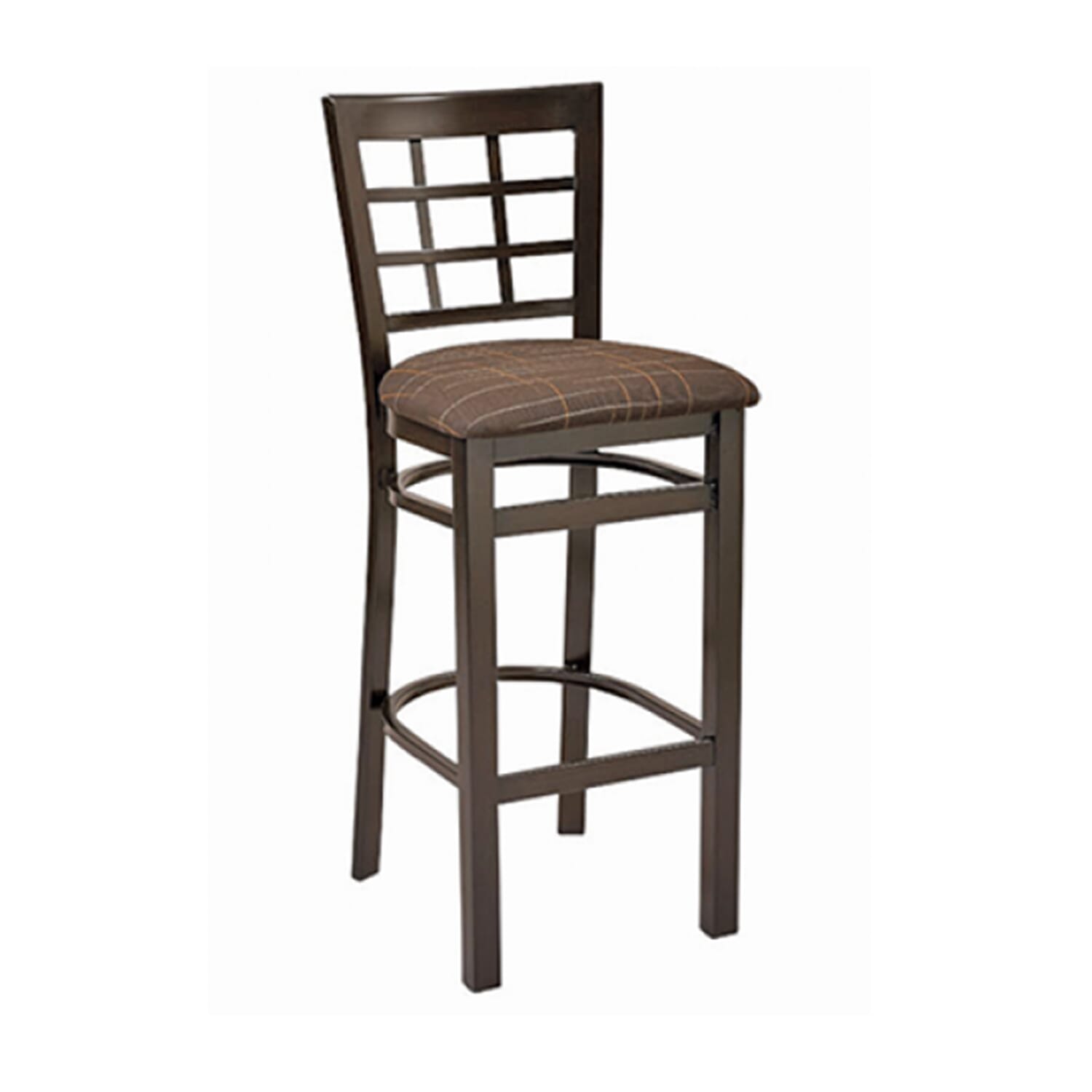 Lattice Back Metal Side Bar Stool