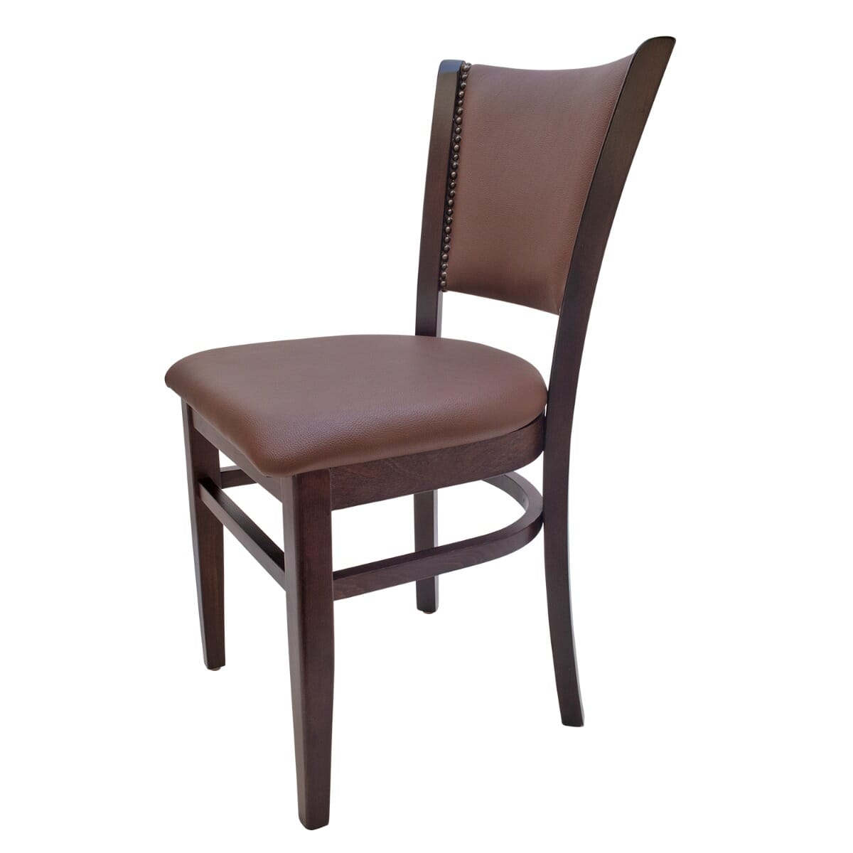 Fully Upholstered Solid Beechwood Restaurant Chair with Nailhead Trim - Image 4