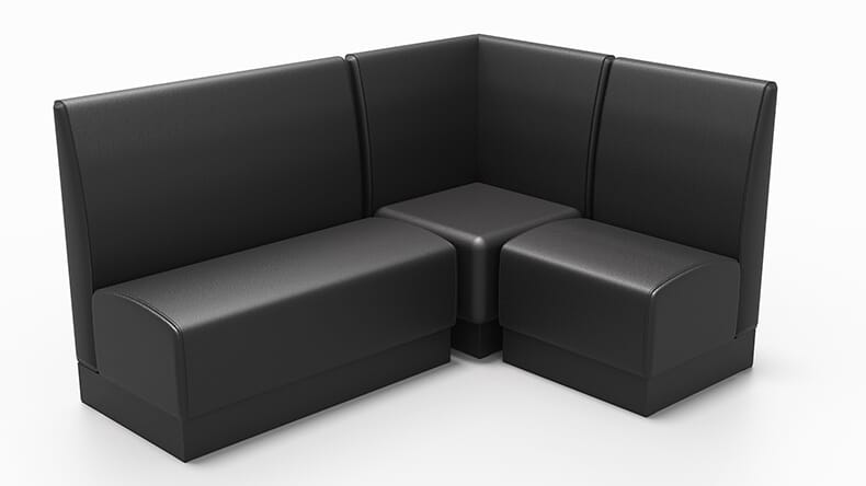 Quick Ship Hannah Modular Black Restaurant Single Booth - 2 Seater - Image 3