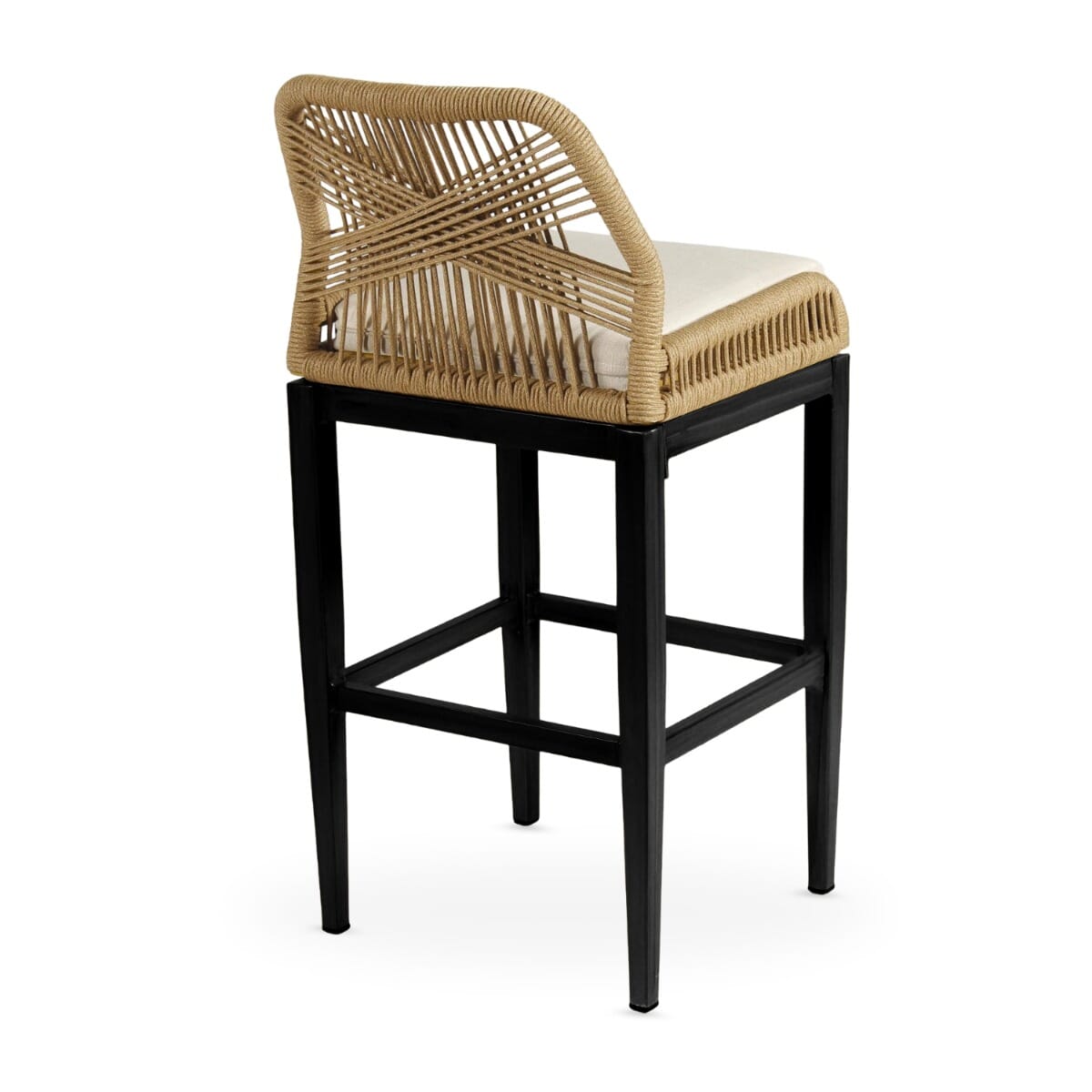Costa Outdoor Tan Rope Commercial Bar Stool - Image 3