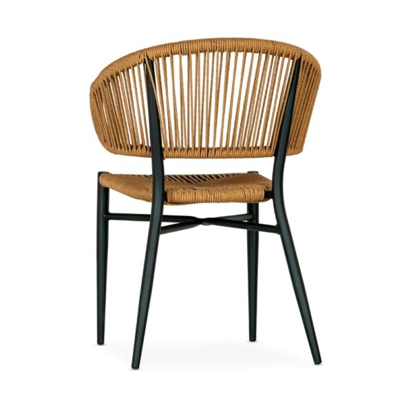 Palmera Stackable Outdoor/Indoor Commercial Chair with Tan Seat and Back - Image 5