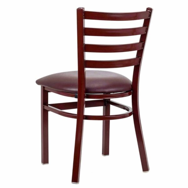 Metal Ladderback Side Chair in Mahogany - Image 2
