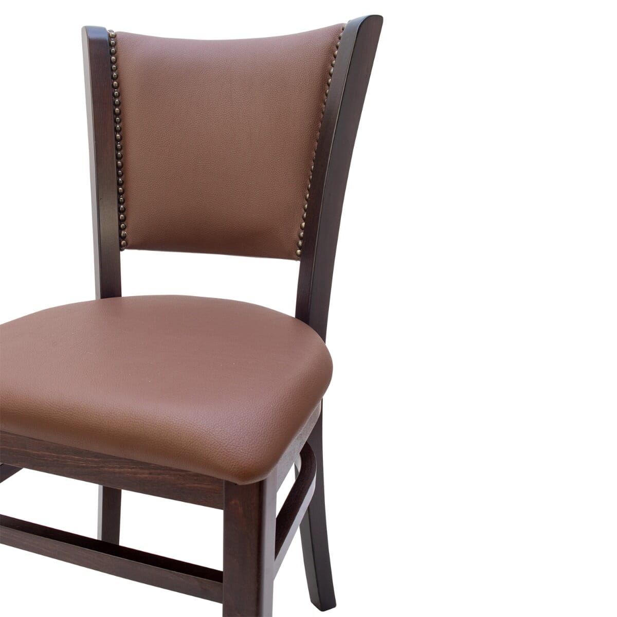 Fully Upholstered Solid Beechwood Restaurant Chair with Nailhead Trim - Image 2