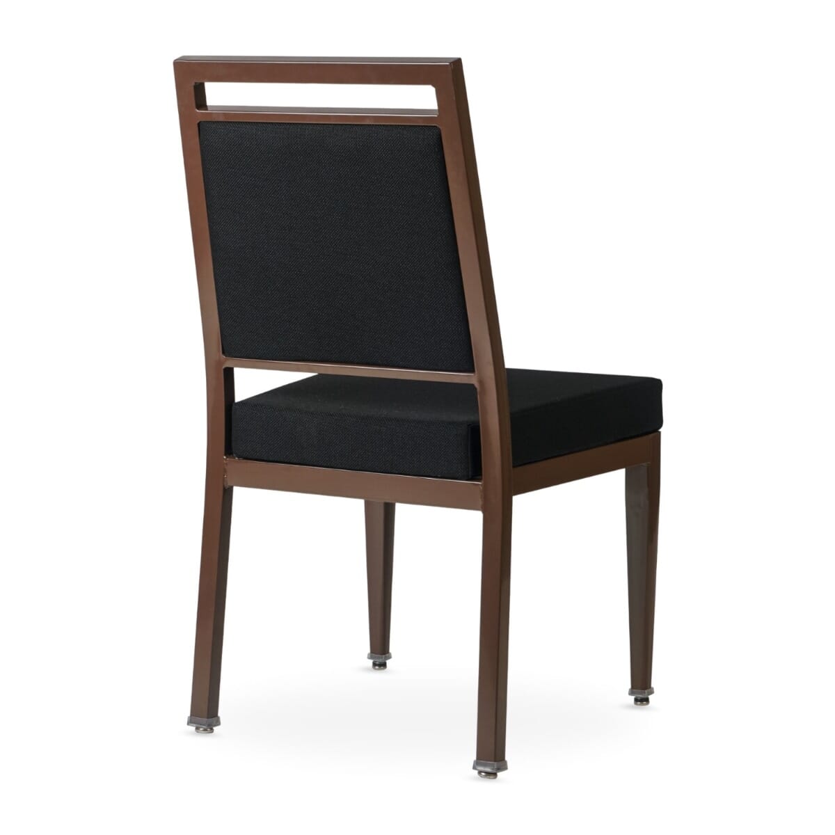 Atticus Prefabricated Brown Steel Frame Banquet Chair with Black Fabric Upholstery - Image 2
