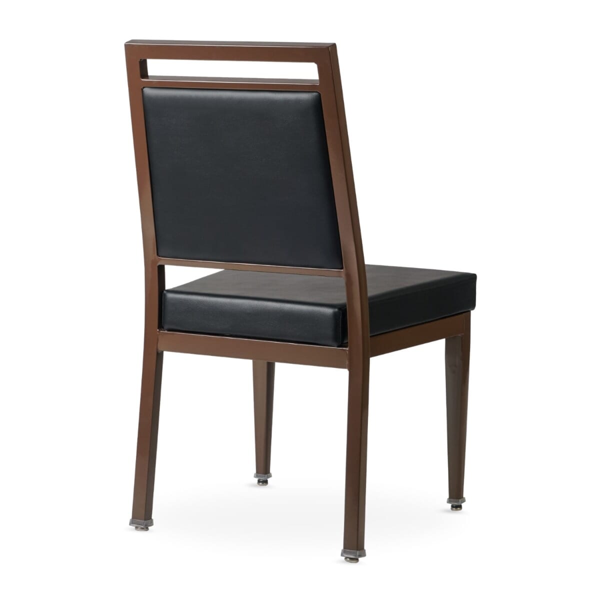 Atticus Prefabricated Brown Steel Frame Banquet Chair in Black Vinyl - Image 2