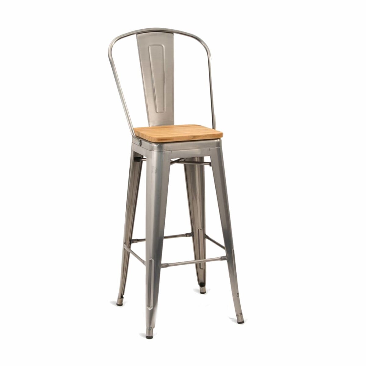Indoor Steel Barstool - Grey Finish - Image 3