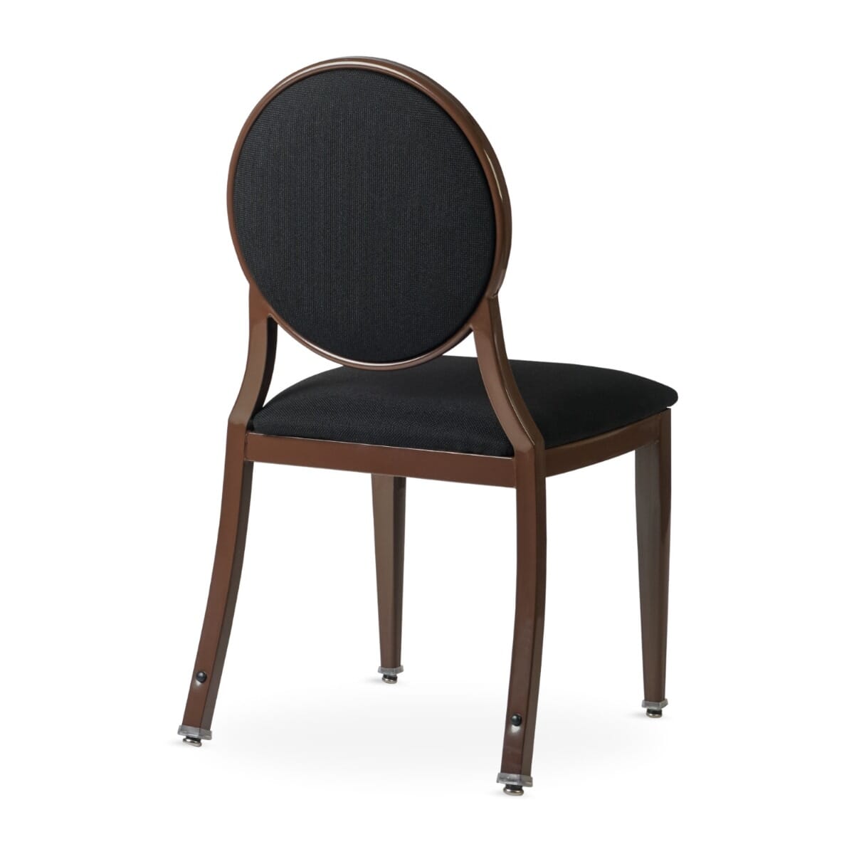 Elio Prefabricated Brown Steel Frame Banquet Chair with Black Fabric - Image 2
