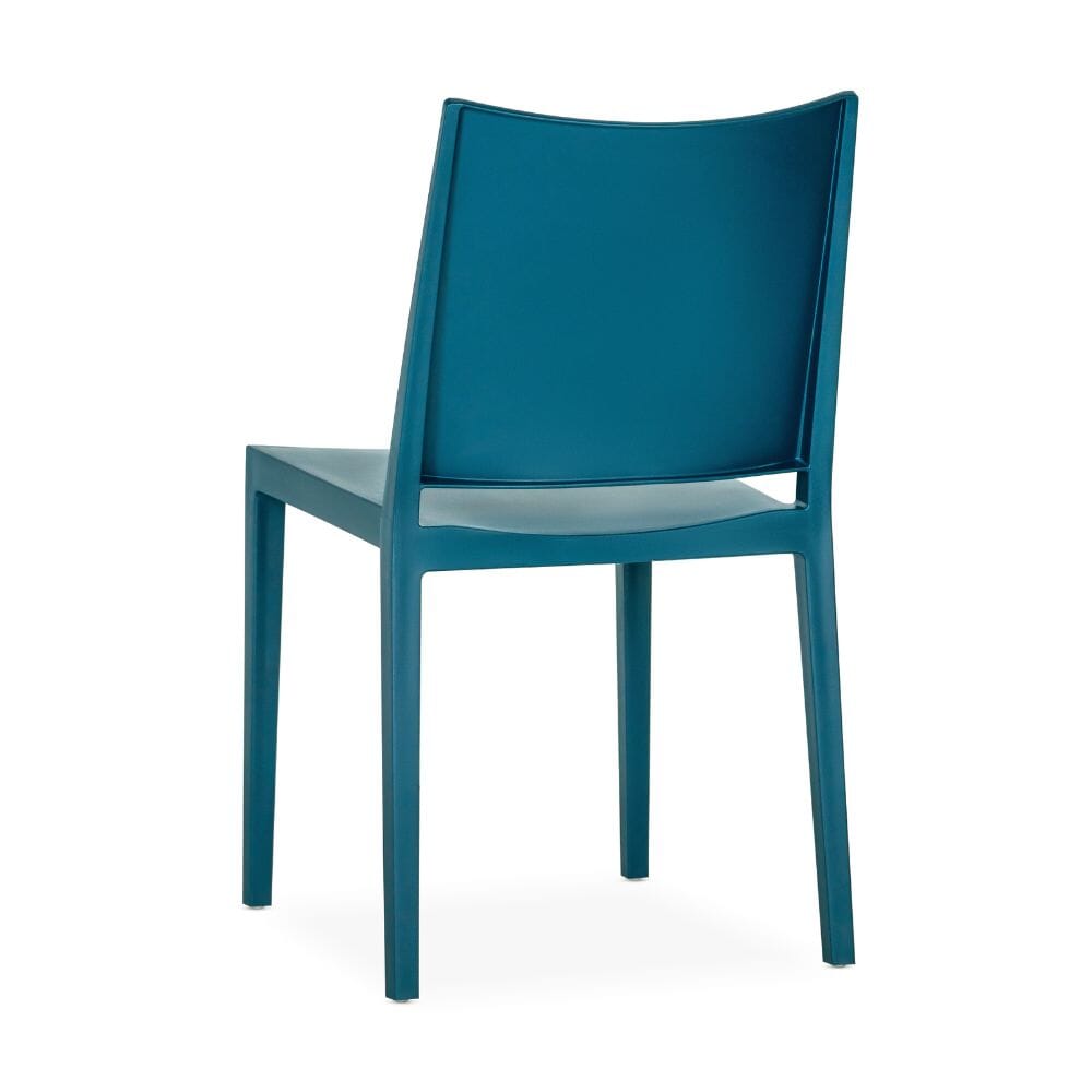 Stackable Indoor/Outdoor Resin Chair With Square Back in Blue - Image 2