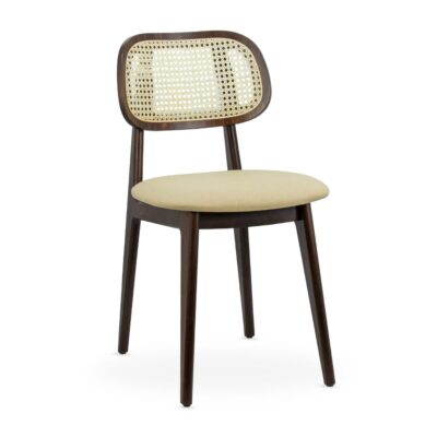 Tefi Wood Commercial Dining Chair in Walnut
