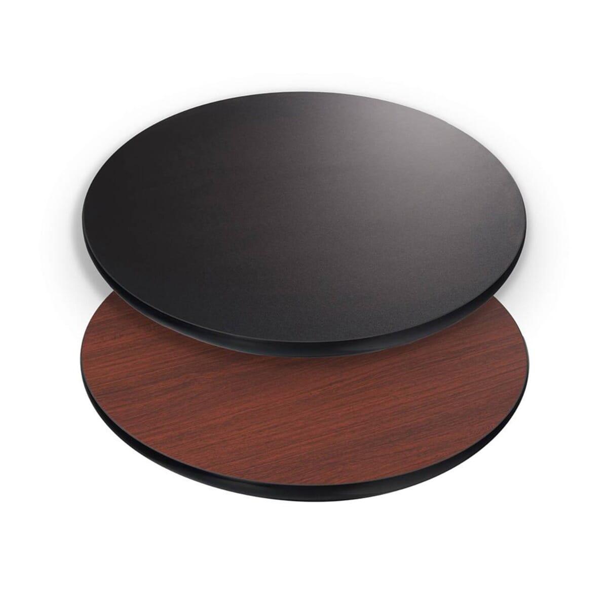 Commercial Laminate Reversible  Table Top in Mahogany/Black with Black T-Mold - Image 2