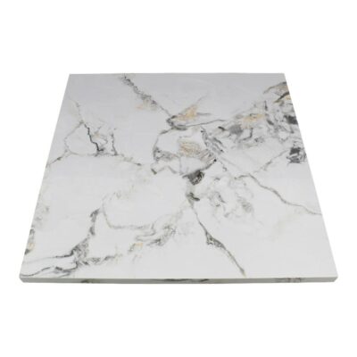 Commercial Stone Table Top in White Calcatta and Gold