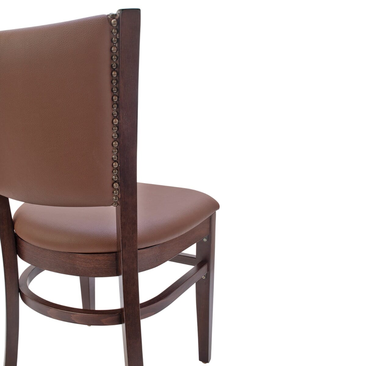 Fully Upholstered Solid Beechwood Restaurant Chair with Nailhead Trim - Image 3