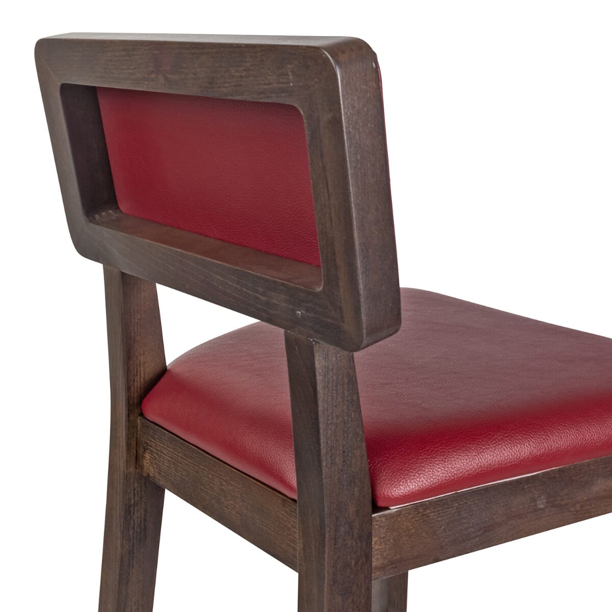 Fully Upholstered Solid Wood Square Back Restaurant Bar Stool with Nailhead Trim - Image 3