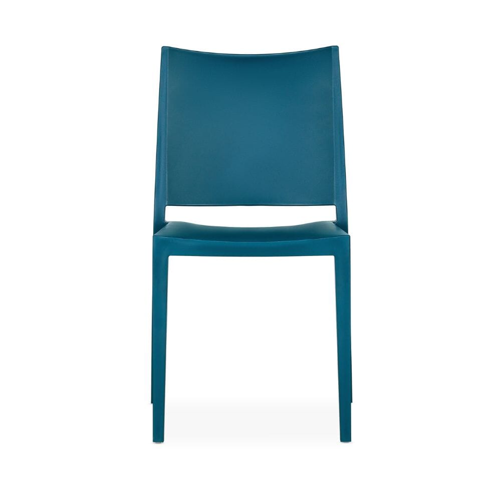 Stackable Indoor/Outdoor Resin Chair With Square Back in Blue - Image 3
