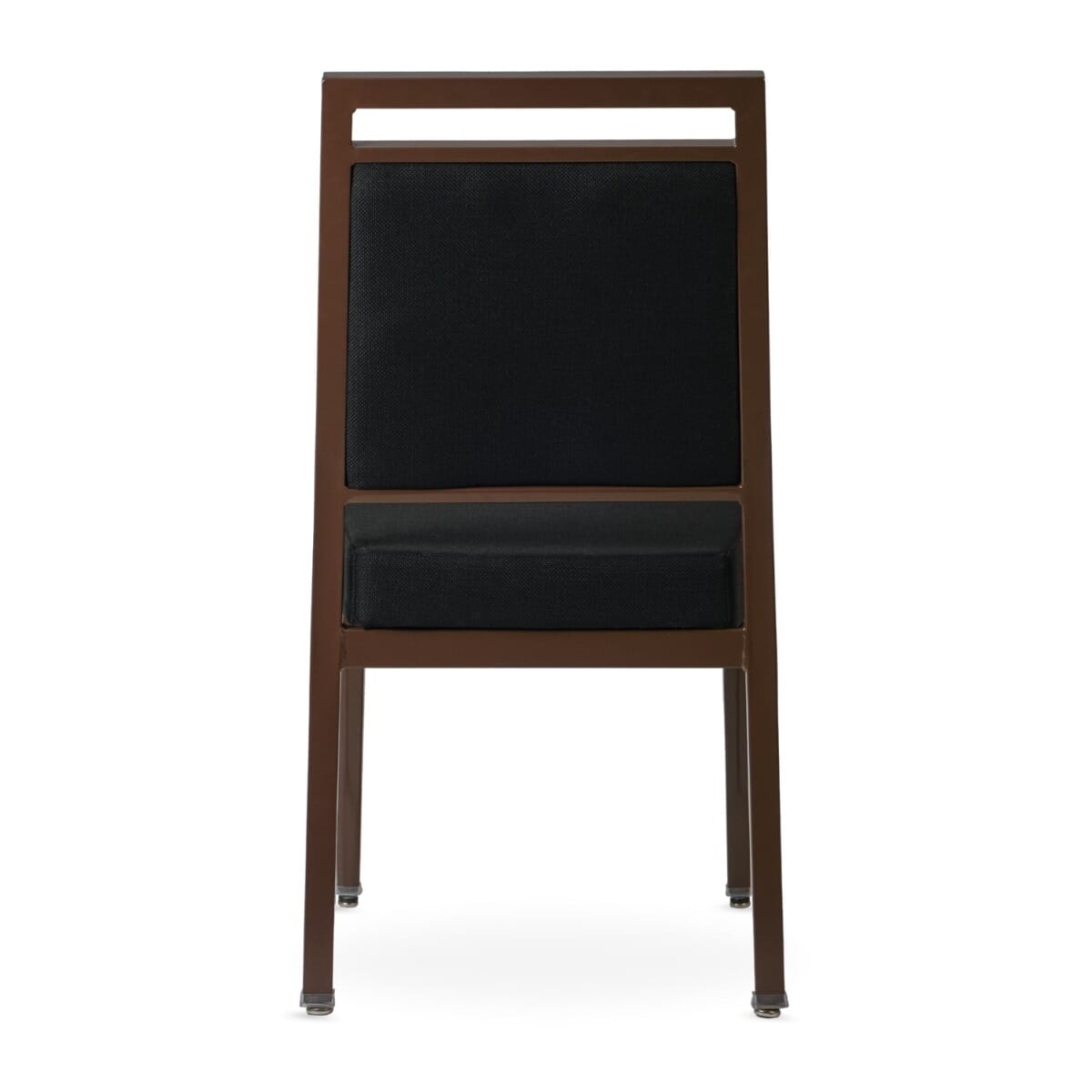 Atticus Prefabricated Brown Steel Frame Banquet Chair with Black Fabric Upholstery - Image 4