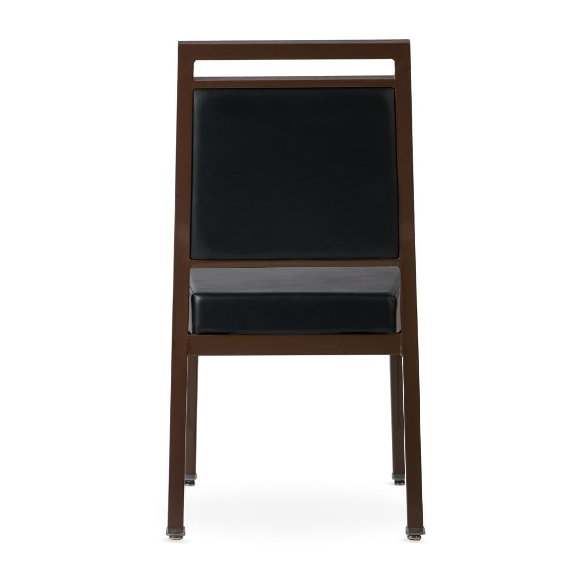 Atticus Prefabricated Brown Steel Frame Banquet Chair in Black Vinyl - Image 4