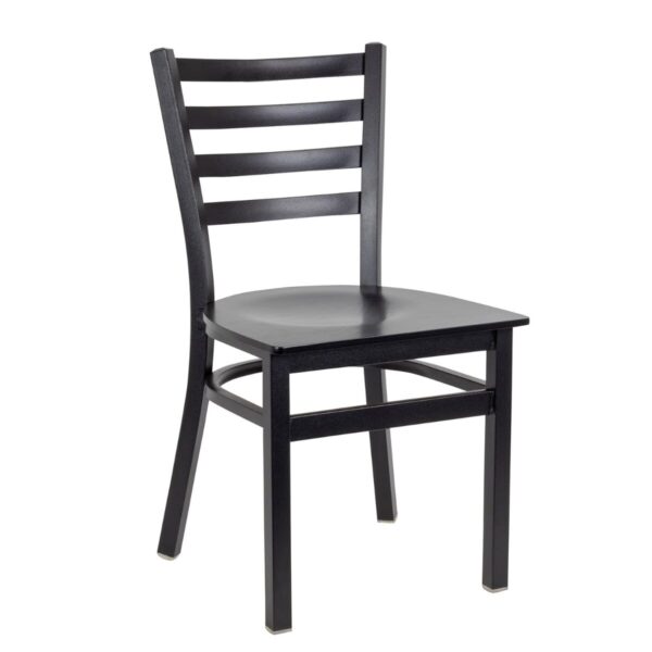 Metal Ladderback Side Chair in Black - Image 4
