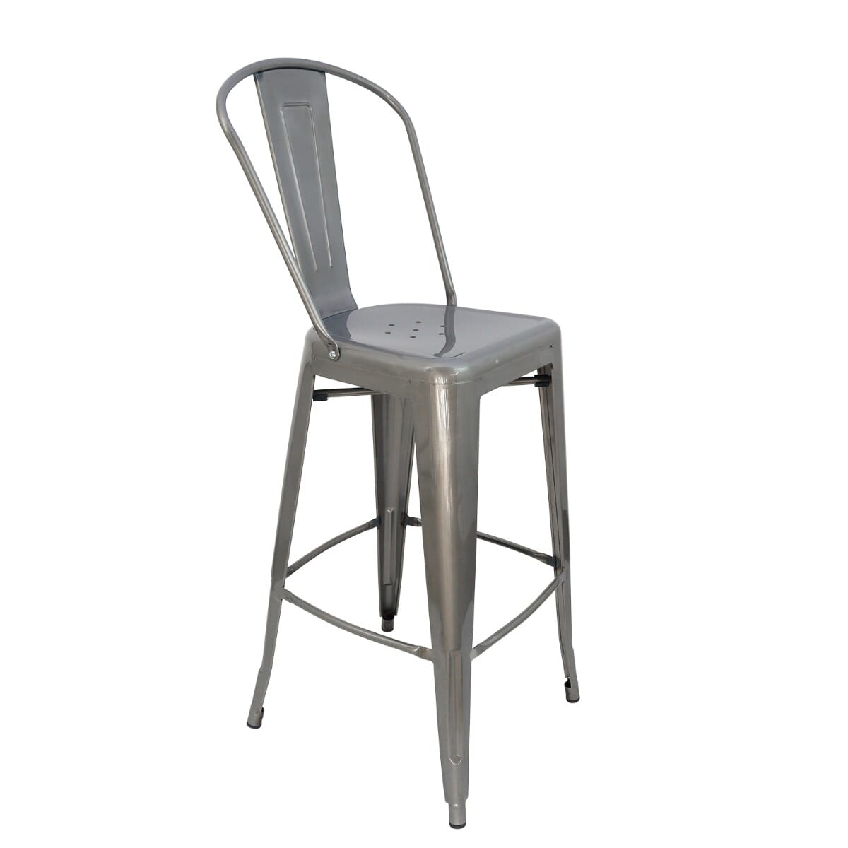 Indoor Steel Barstool - Grey Finish - Image 5