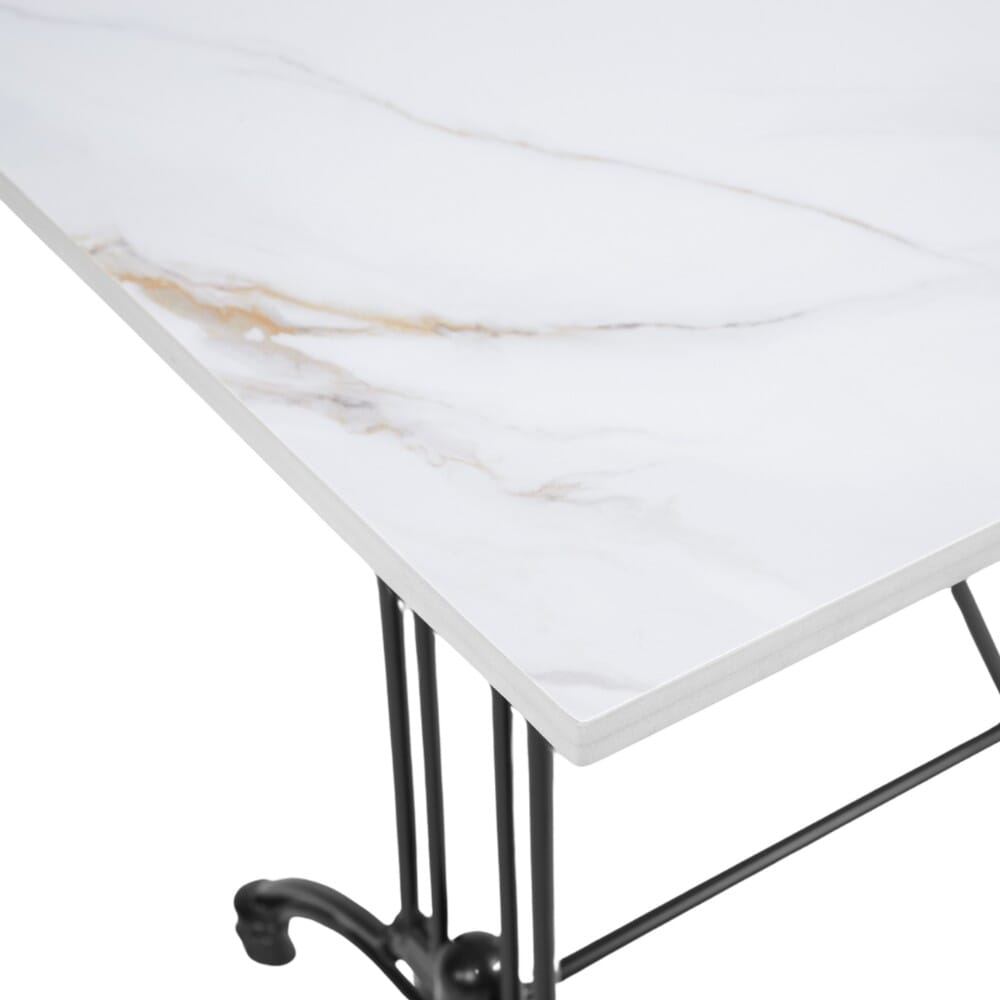 White and Gold Sintered Stone Commercial Table Top - Image 4