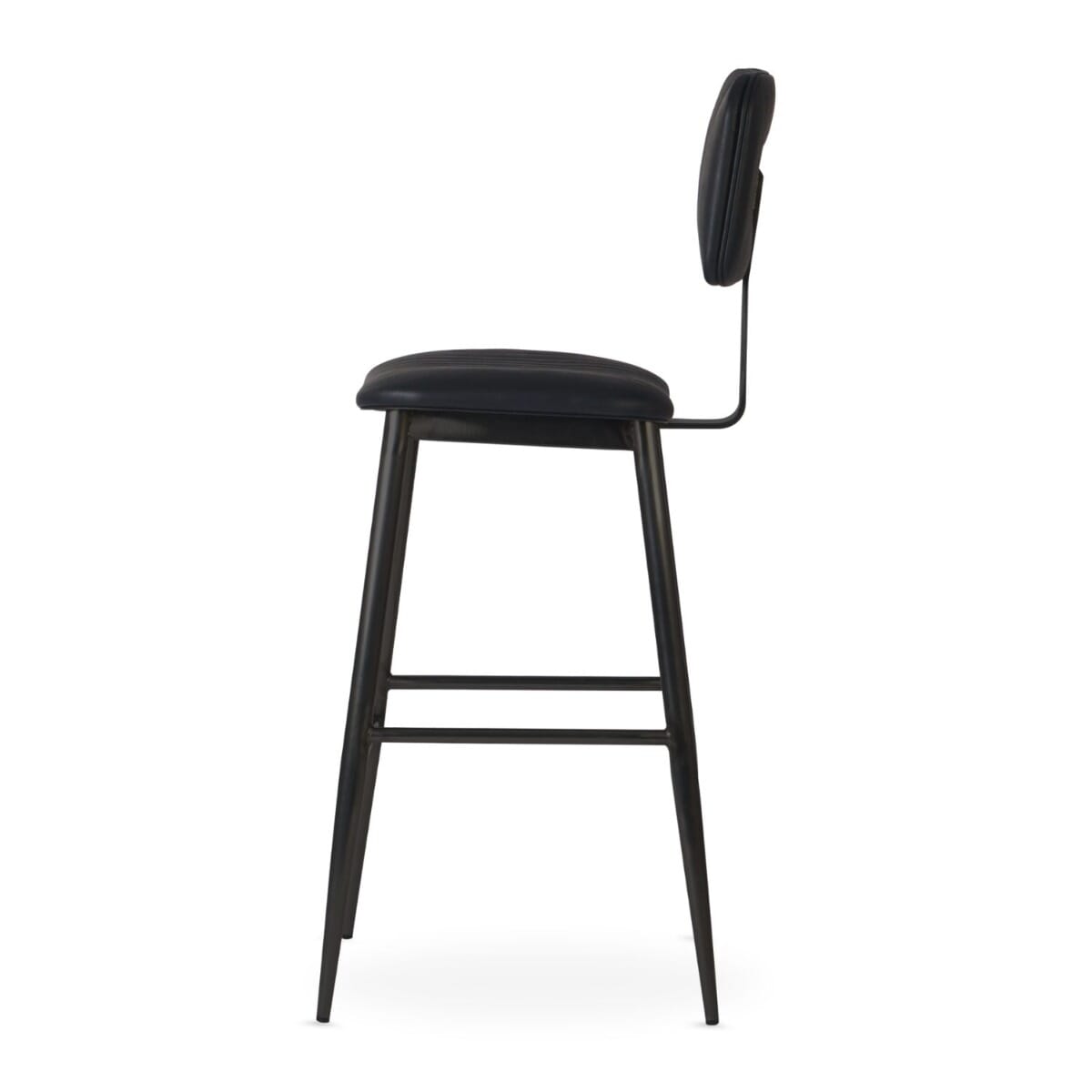 Willet Fully Upholstered Industrial Steel Restaurant Bar Stool in Black - Image 4