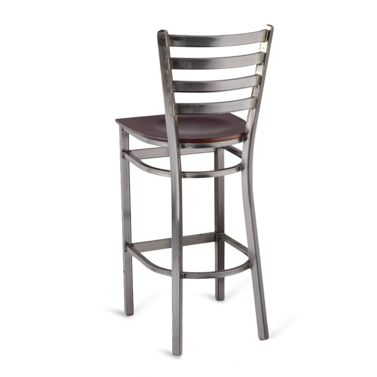 Metal Ladderback Side Bar Stool in Clear Coat - Image 5