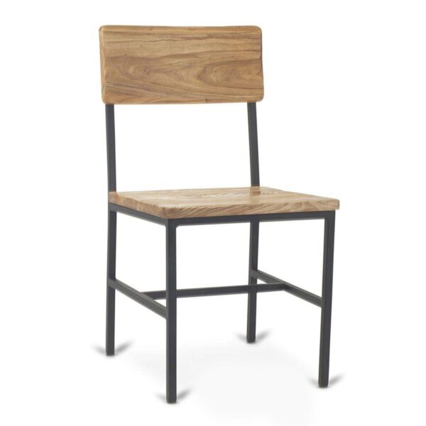Reclaimed Wood Chair with Steel Frame - Image 5