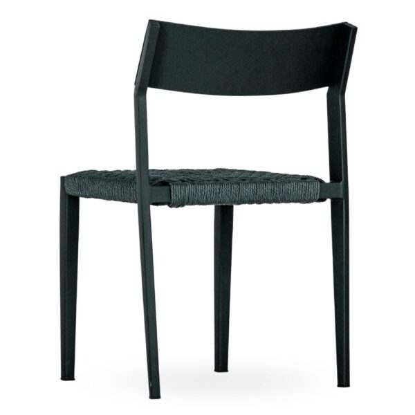 Isola Indoor/Outdoor Stackable Commercial Chair with Rope Styled Seat in Grey - Image 5