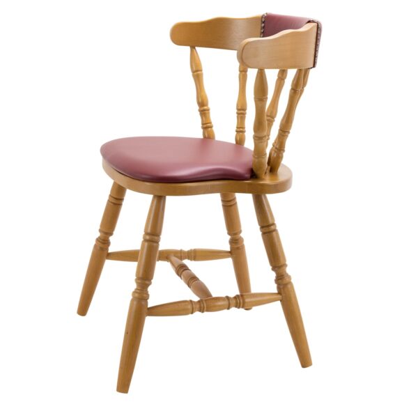Upholstered Seat and Back Captain Mate Side Chair with Nailhead Trim - Image 4