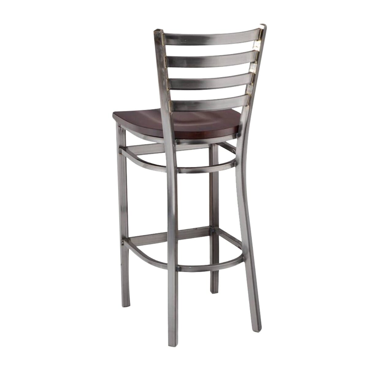 Metal Ladderback Side Bar Stool in Clear Coat - Image 6