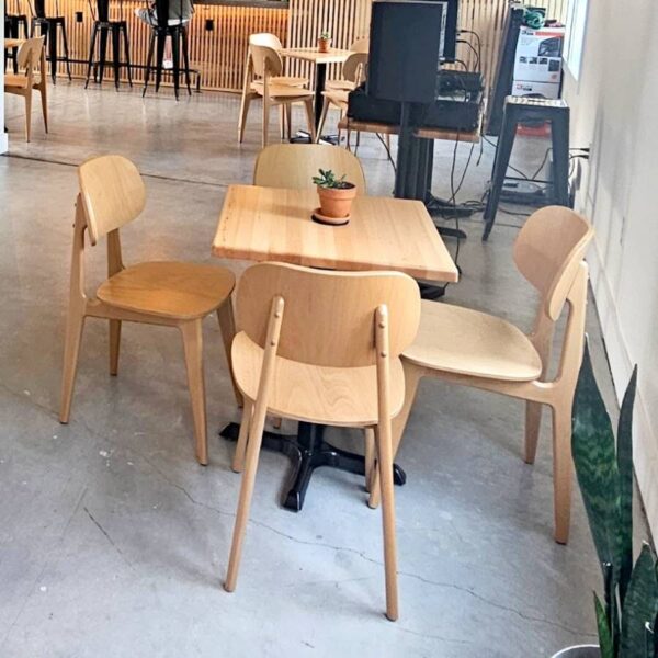 Lola Beech Wood Commercial Chair in Natural - Image 2