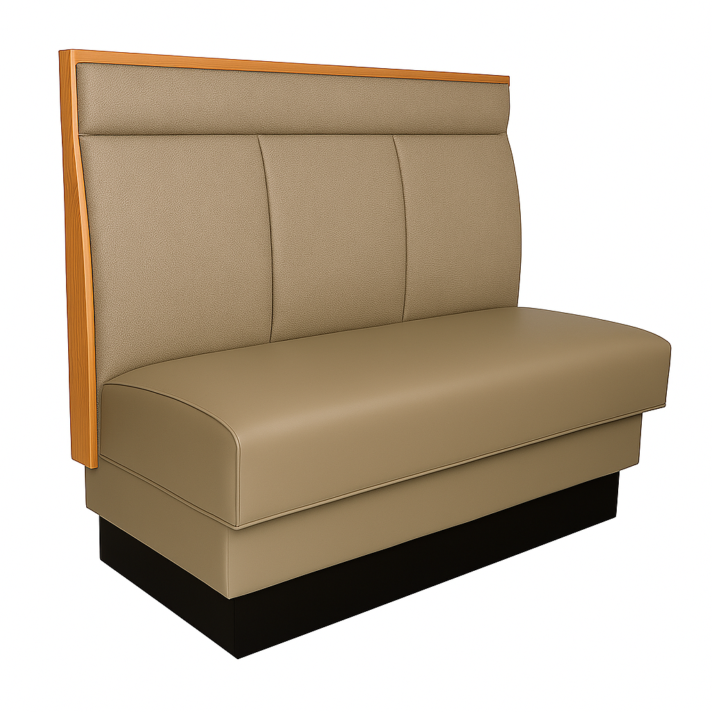 Three Channel Back Wood Trim Booth with headroll