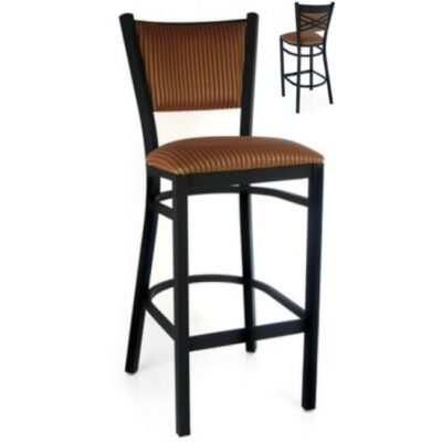 Cross- Back Fully Upholstered Metropolitan Barstool