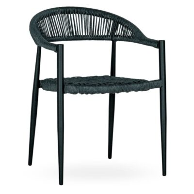 Sabbia Stackable Indoor/Outdoor Commercial Chair with Gray Seat and Back