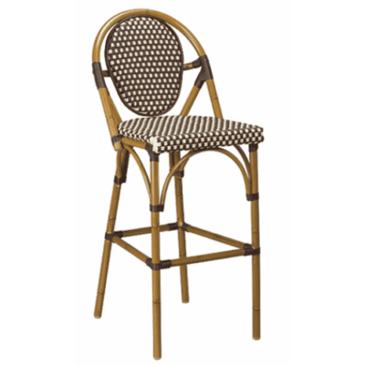 Aluminum Bamboo Look Barstool in Walnut