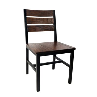 Walnut Reclaimed Wood Ladder Back Restaurant Chair