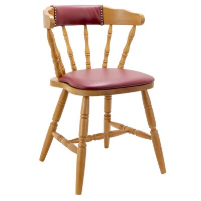 Upholstered Seat and Back Captain Mate Side Chair with Nailhead Trim