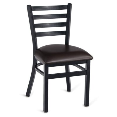 Metal Ladderback Side Chair in Black