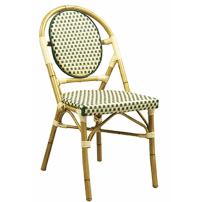 Aluminum Bamboo Look Stackable Chair in Natural