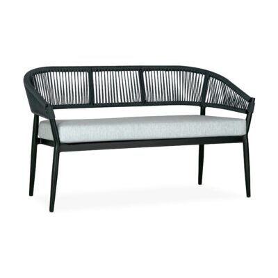 Brezza Outdoor Commercial Loveseat with Gray Seat and Back