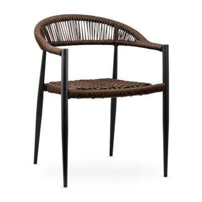 Sabbia Stackable Outdoor Brown Rope Commercial Chair