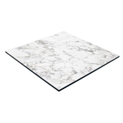 Indoor-Outdoor Laminate Table Top in Carrera Ice