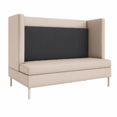 Marwyn High-Back Privacy Booth with Upholstered Wing Panels