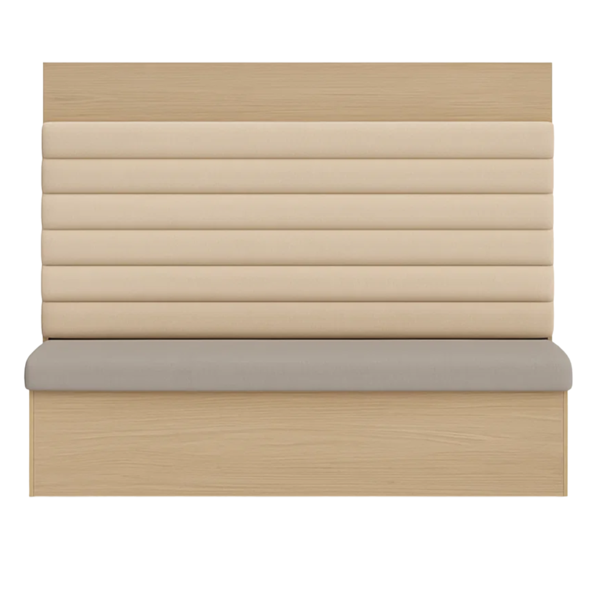 Solvi Horizontal Channel-Back Booth with Wood Base - Image 2