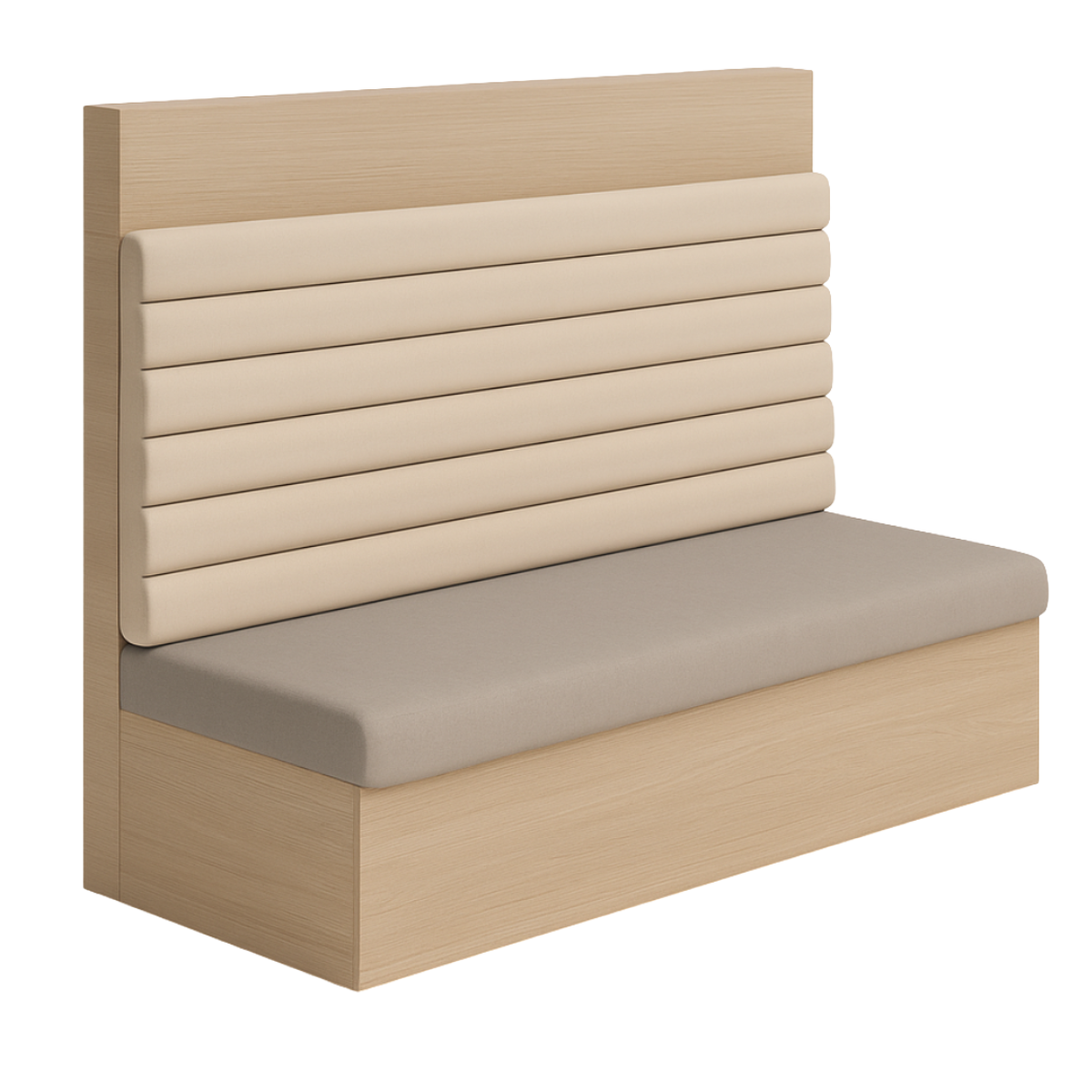 Solvi Horizontal Channel-Back Booth with Wood Base